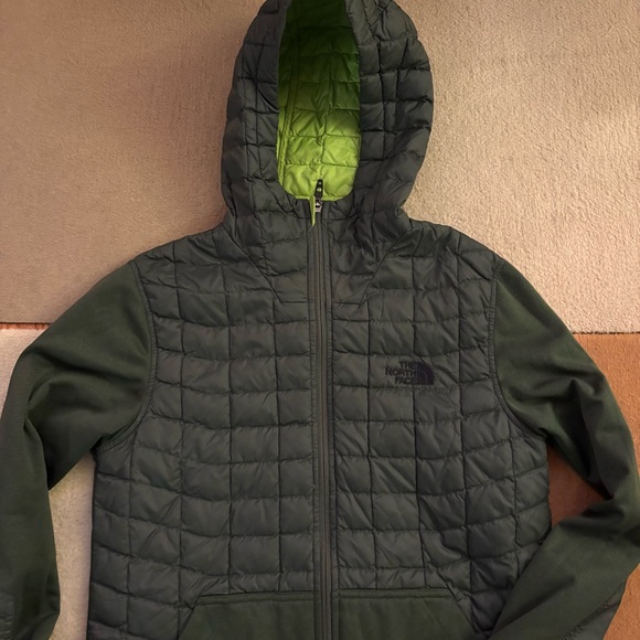 NORTH FACE Men’s Olive & Lime Quilted Jacket size S - Picture 2 of 11
